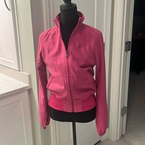 Pink Nike Jacket with pop collar. Polyester Fabric